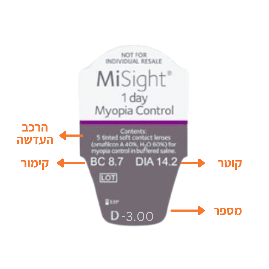 עדשות מגע יומיות - מיי סייט להאטת קוצר ראייה - MiSight 1Day 30pck