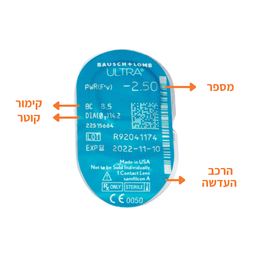 עדשות מגע חודשיות || אולטרא סיליקון הידרוג'ל || ULTRA 6pck